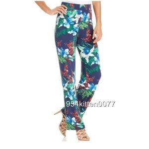 Karen Kane floral pull on pants